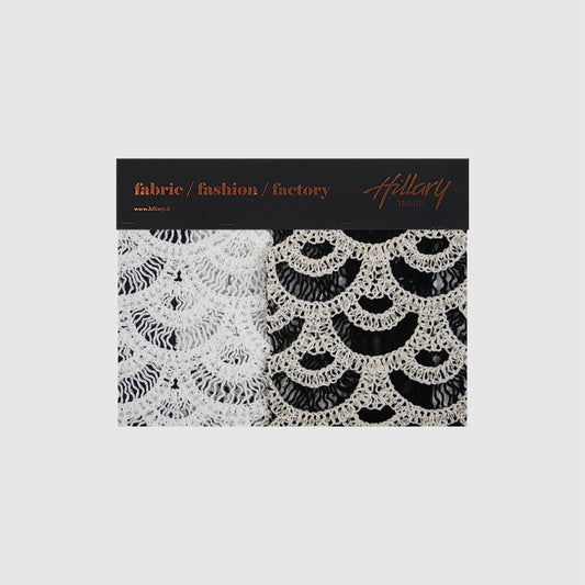 Cartella Pizzo Macramé | Motivo Geometrico Astratto a Cerchi, Archi e Ventagli