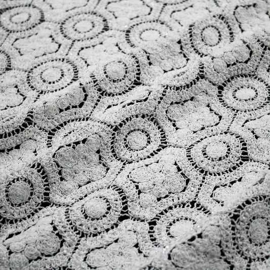 Macramé Lace | Abstract Geometric Circles and Rhombus Pattern
