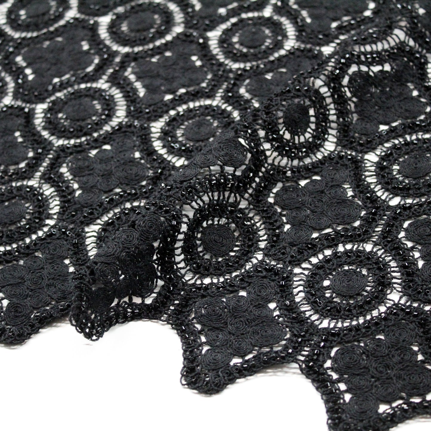 Macramé Lace | Abstract Geometric Circles and Rhombus Pattern