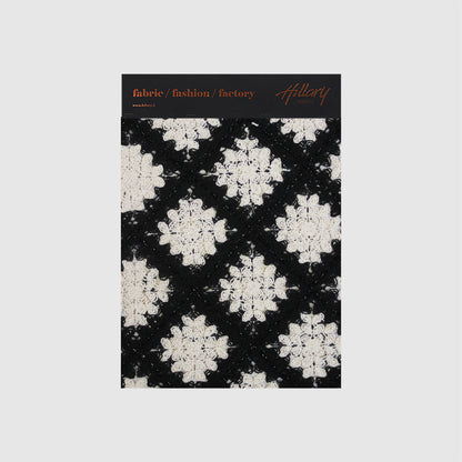 Macramé Lace | Abstract Geometric Rhombus Pattern | Bicolor Black & White