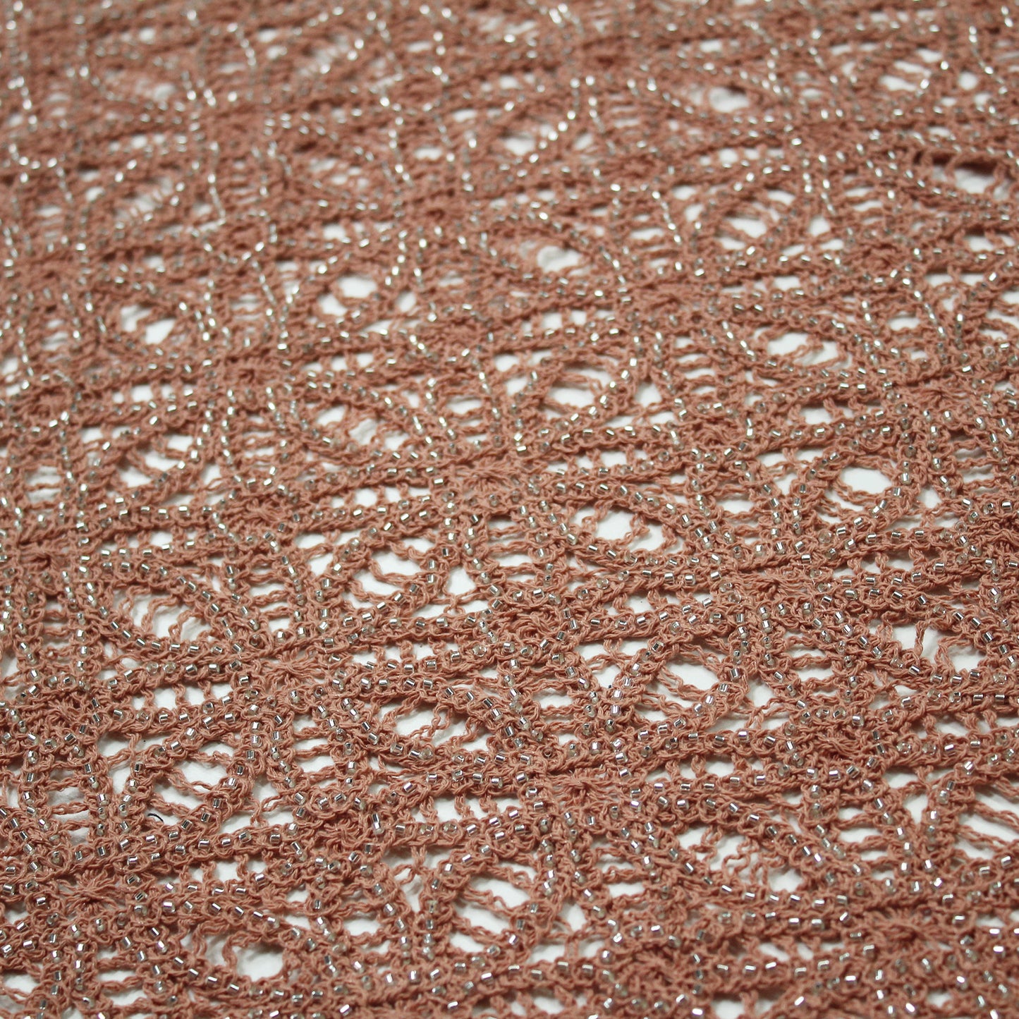Macramé Lace with Geometric Pattern and Corals
