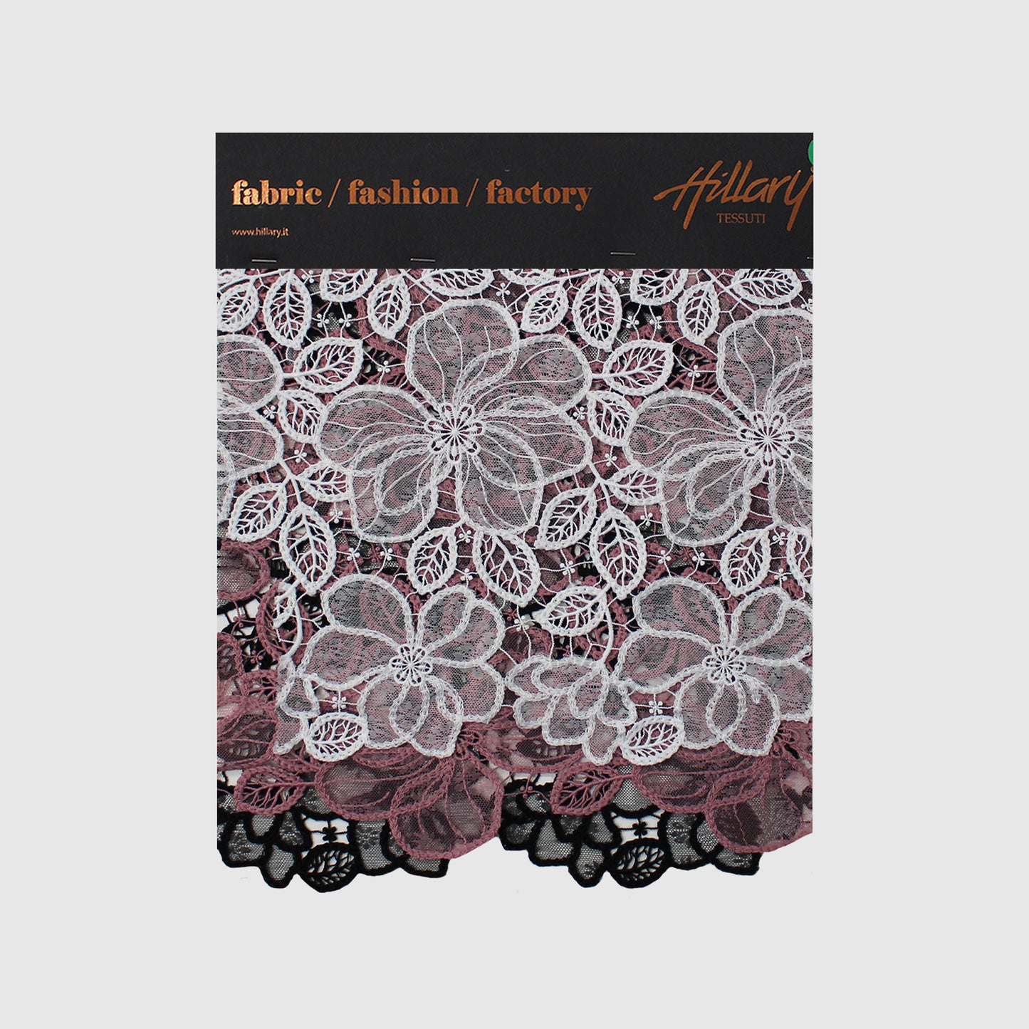 Macramé Lace with Chantilly Lace Flower Petals Sample
