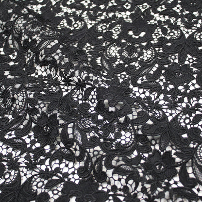 Embroidered and Rebrode Macramé Lace with Flowers