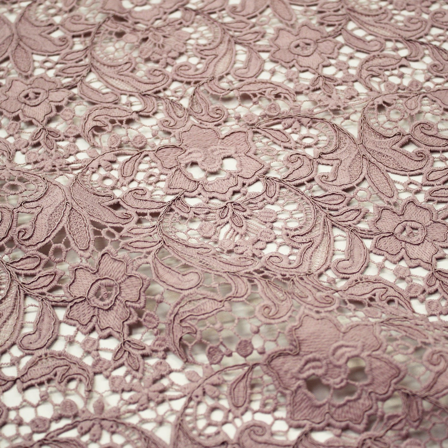 Embroidered and Rebrode Macramé Lace with Flowers