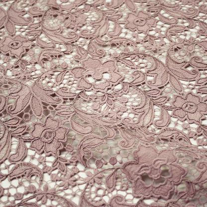 Embroidered and Rebrode Macramé Lace with Flowers