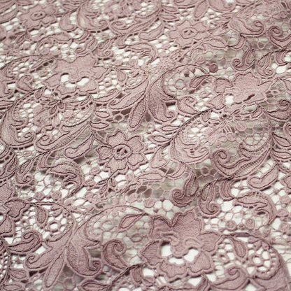 Embroidered and Rebrode Macramé Lace with Flowers