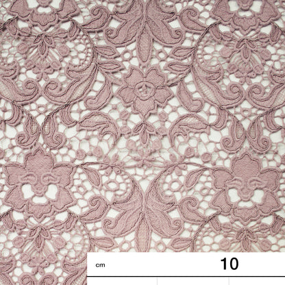 Embroidered and Rebrode Macramé Lace with Flowers