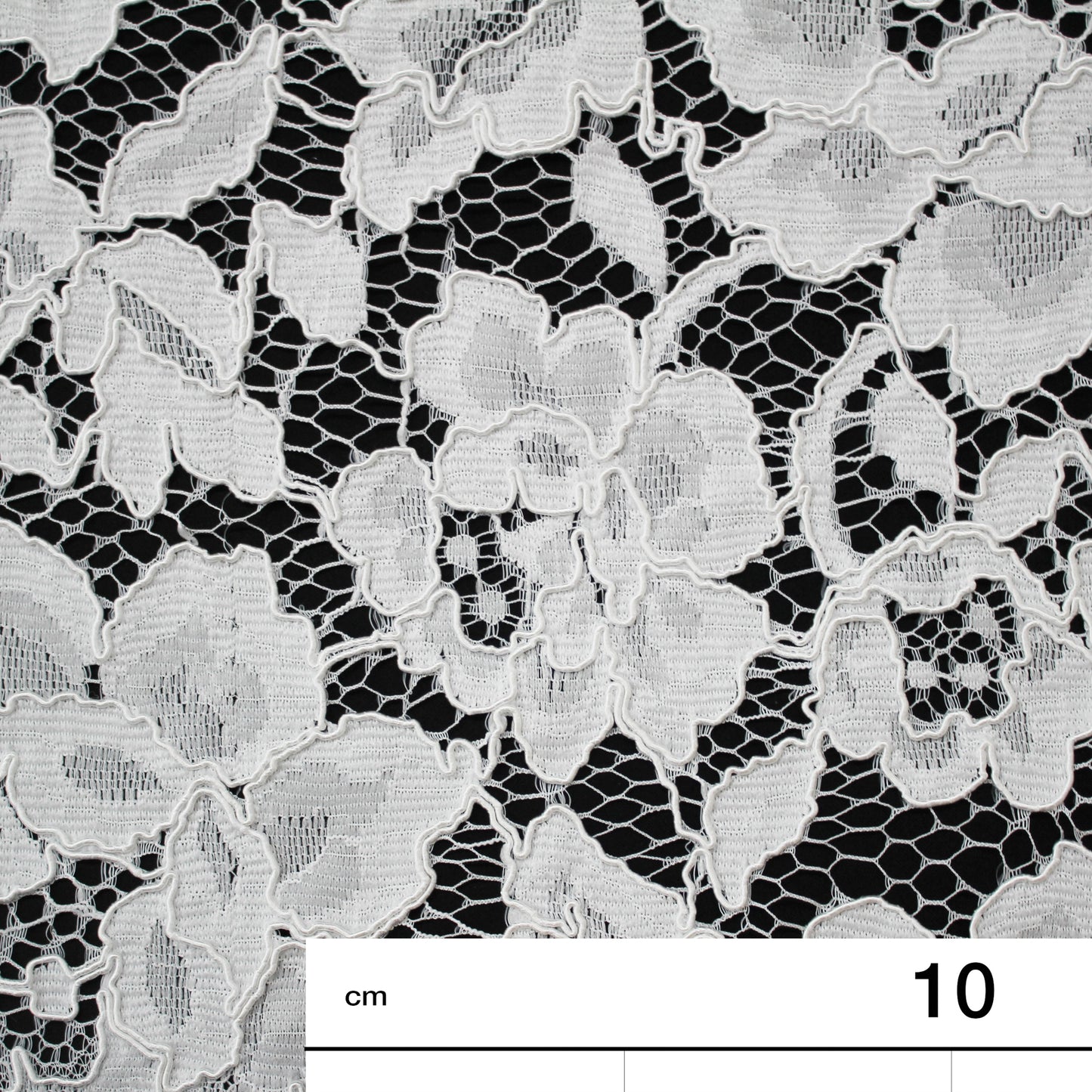 Filet Re-embroidered Lace | Full-Field Large Flowers | Double Scalloped Edge | H 145 cm | FSW4351