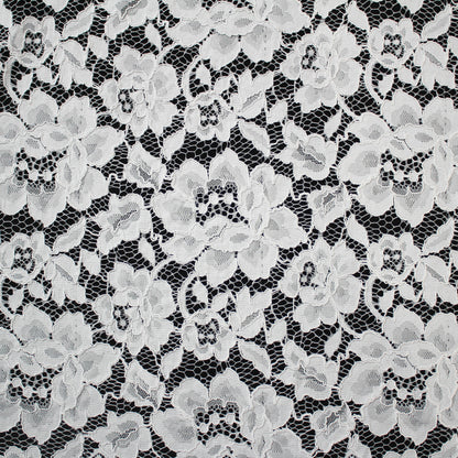 Filet Re-embroidered Lace | Full-Field Large Flowers | Double Scalloped Edge | H 145 cm | FSW4351