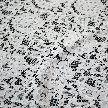 Re-embroidered Filet Lace | All-over Natural Pattern | Double Scalloped Edge | H 160 cm | FSW3517