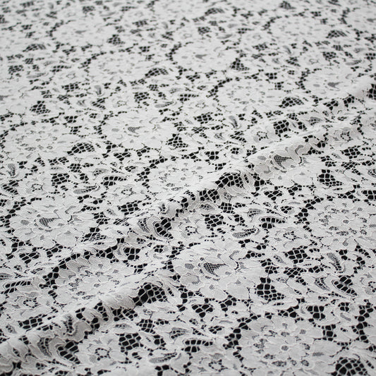 Re-embroidered Filet Lace | All-over Natural Pattern | Double Scalloped Edge | H 160 cm | FSW3517
