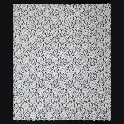 Re-embroidered Filet Lace | All-over Natural Pattern | Double Scalloped Edge | H 160 cm | FSW3517