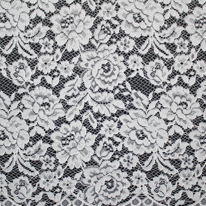 Re-embroidered Filet Lace | Large All-over Roses | Double Scalloped Edge | H 140 cm | FSW4210
