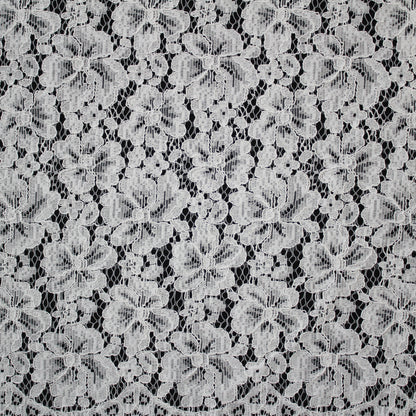 Pizzo Rebrodato | Fiori a Campo Pieno | Doppio Smerlo | H 140 cm | FW1594/A