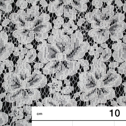 Pizzo Rebrodato | Fiori a Campo Pieno | Doppio Smerlo | H 140 cm | FW1594/A