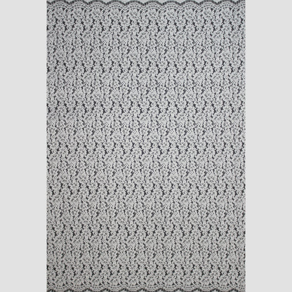 Pizzo Rebrodato | Fiori a Campo Pieno | Doppio Smerlo | H 140 cm | FW1594/A