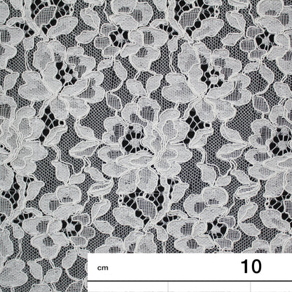 Re-embroidered Lace | All-over Floral Design | Double Scalloped Edge | H 140 cm | FSW2525