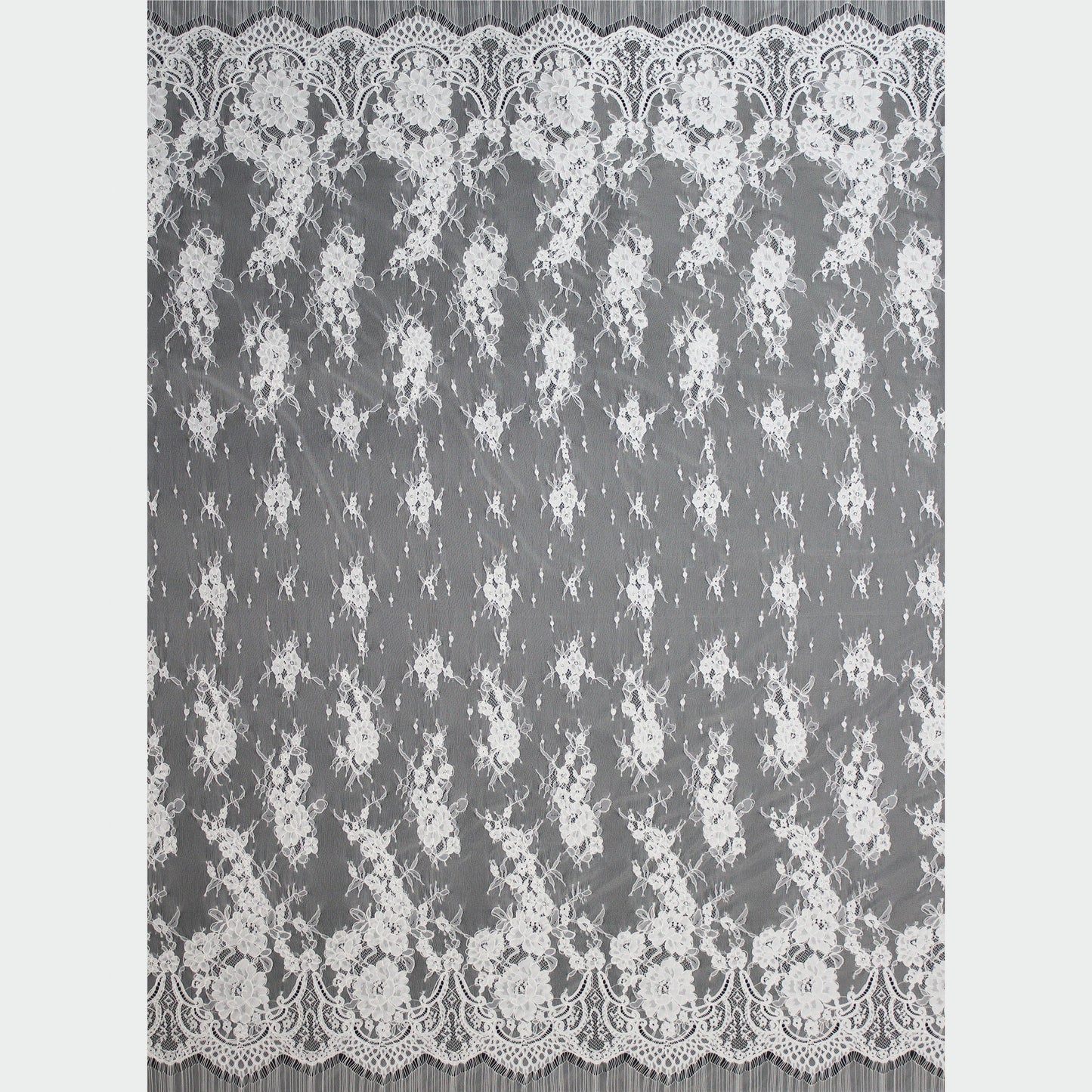 Re-embroidered Lace | Gradient Floral Design | High Double Floral Border | H 150 cm | FSW1953