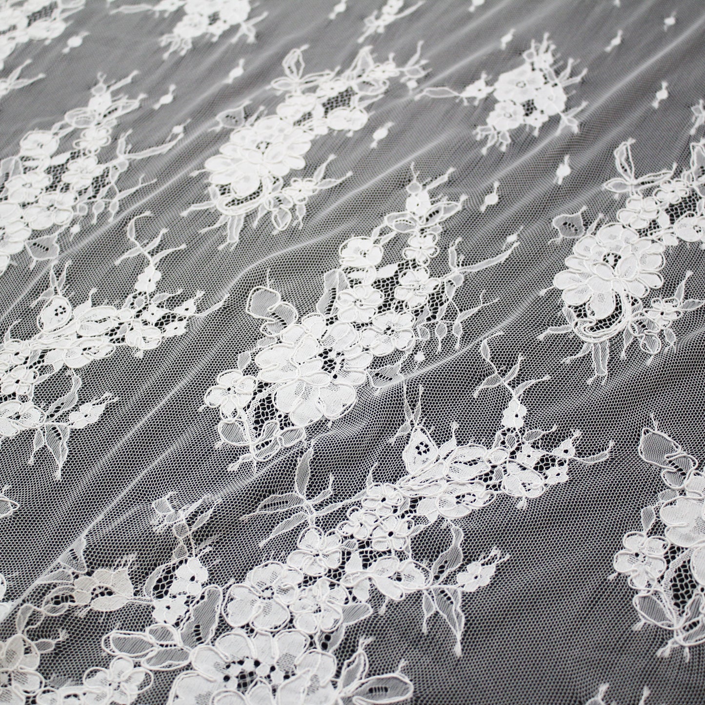 Re-embroidered Lace | Gradient Floral Design | High Double Floral Border | H 150 cm | FSW1953