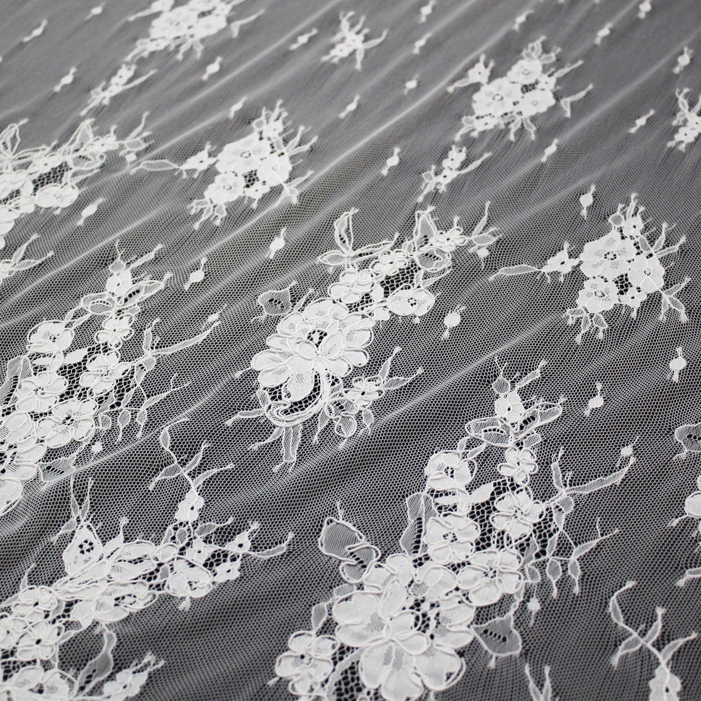 Re-embroidered Lace | Gradient Floral Design | High Double Floral Border | H 150 cm | FSW1953