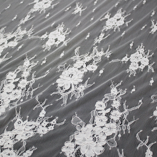 Re-embroidered Lace | Gradient Floral Design | High Double Floral Border | H 150 cm | FSW1953