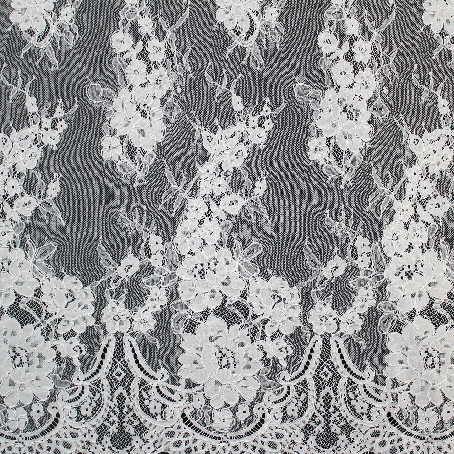 Re-embroidered Lace | Gradient Floral Design | High Double Floral Border | H 150 cm | FSW1953