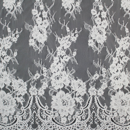 Re-embroidered Lace | Gradient Floral Design | High Double Floral Border | H 150 cm | FSW1953