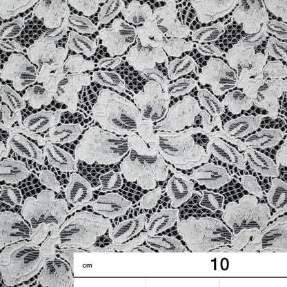 Re-embroidered Lace | Large All-over Floral Design | Double Scalloped Edge | H 145 cm | FSW4158