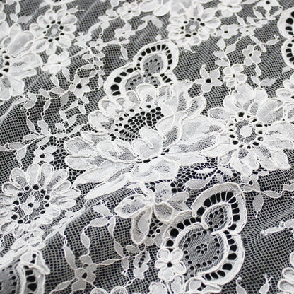 Re-embroidered Lace | Large Flowers | Double Scalloped Edge | H 135–140 cm | FSW3894