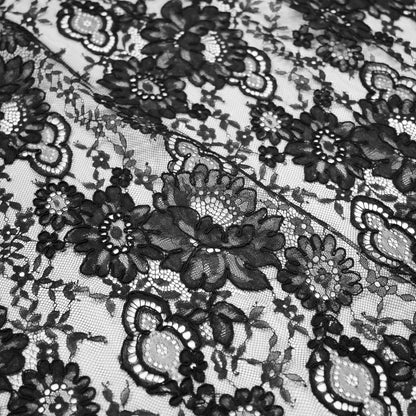 Re-embroidered Lace | Large Flowers | Double Scalloped Edge | H 135–140 cm | FSW3894