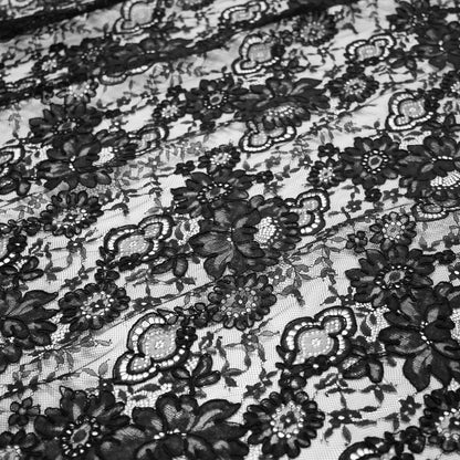 Re-embroidered Lace | Large Flowers | Double Scalloped Edge | H 135–140 cm | FSW3894
