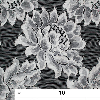 Re-embroidered Lace | Large Flowers | Double Scalloped Edge | H 150 cm | FSW4280