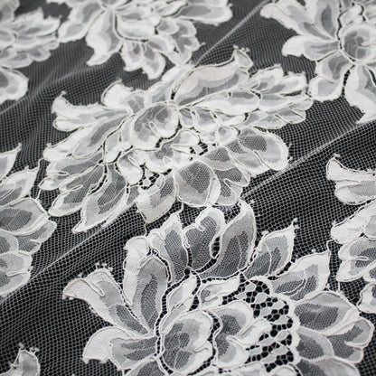 Re-embroidered Lace | Large Flowers | Double Scalloped Edge | H 150 cm | FSW4280