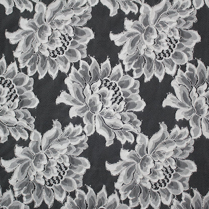 Re-embroidered Lace | Large Flowers | Double Scalloped Edge | H 150 cm | FSW4280