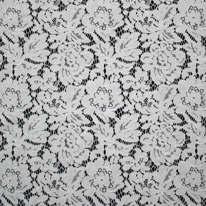 Re-embroidered Lace | Large Flowers & Leaves | Double Scalloped Edge | H 145–150 cm | FSW3516