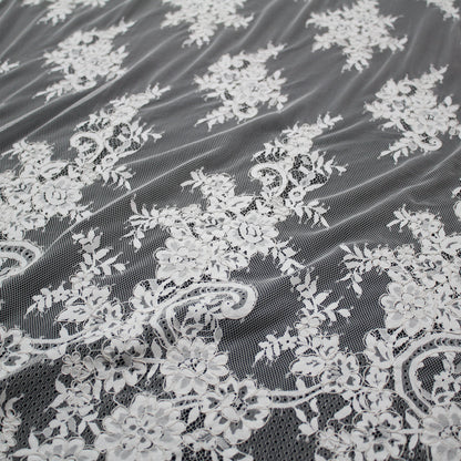 Re-embroidered Lace | Floral & Paisley Pattern | High Double Floral Border | H 140 cm | FSW2314