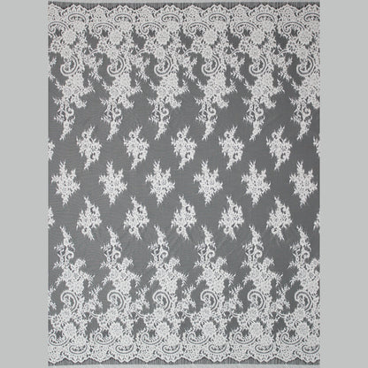 Re-embroidered Lace | Floral & Paisley Pattern | High Double Floral Border | H 140 cm | FSW2314