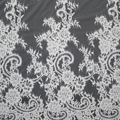 Re-embroidered Lace | Floral & Paisley Pattern | High Double Floral Border | H 140 cm | FSW2314