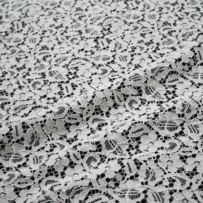 Re-embroidered Lace | Small All-over Floral Design | Double Scalloped Edge | H 145 cm | FSW4193