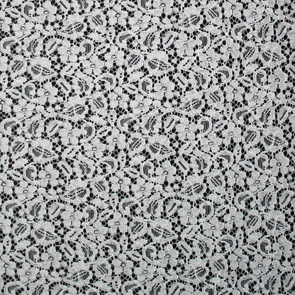 Re-embroidered Lace | Small All-over Floral Design | Double Scalloped Edge | H 145 cm | FSW4193