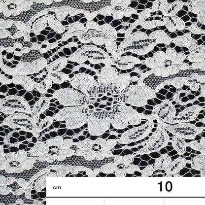 Re-embroidered Lace | Small & Large Flowers | Double Scalloped Edge | H 140 cm | FSW4155