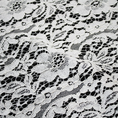 Re-embroidered Lace | Small & Large Flowers | Double Scalloped Edge | H 140 cm | FSW4155