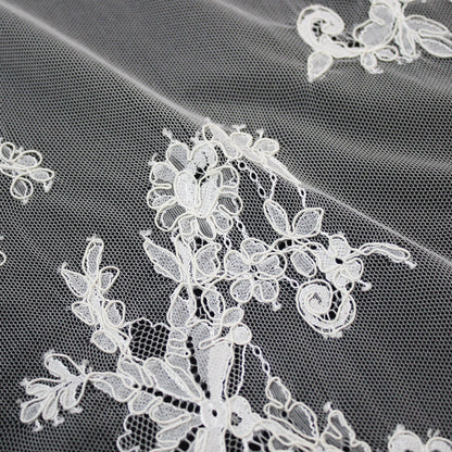 Re-embroidered Lace | Scattered Flowers | High Double Floral Branch Border | H 150 cm | FSW1705