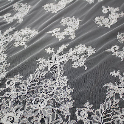 Re-embroidered Lace | Scattered Flowers | High Double Floral Branch Border | H 150 cm | FSW1705