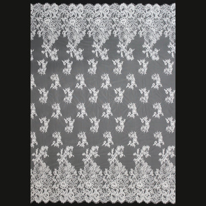 Re-embroidered Lace | Scattered Flowers | High Double Floral Branch Border | H 150 cm | FSW1705