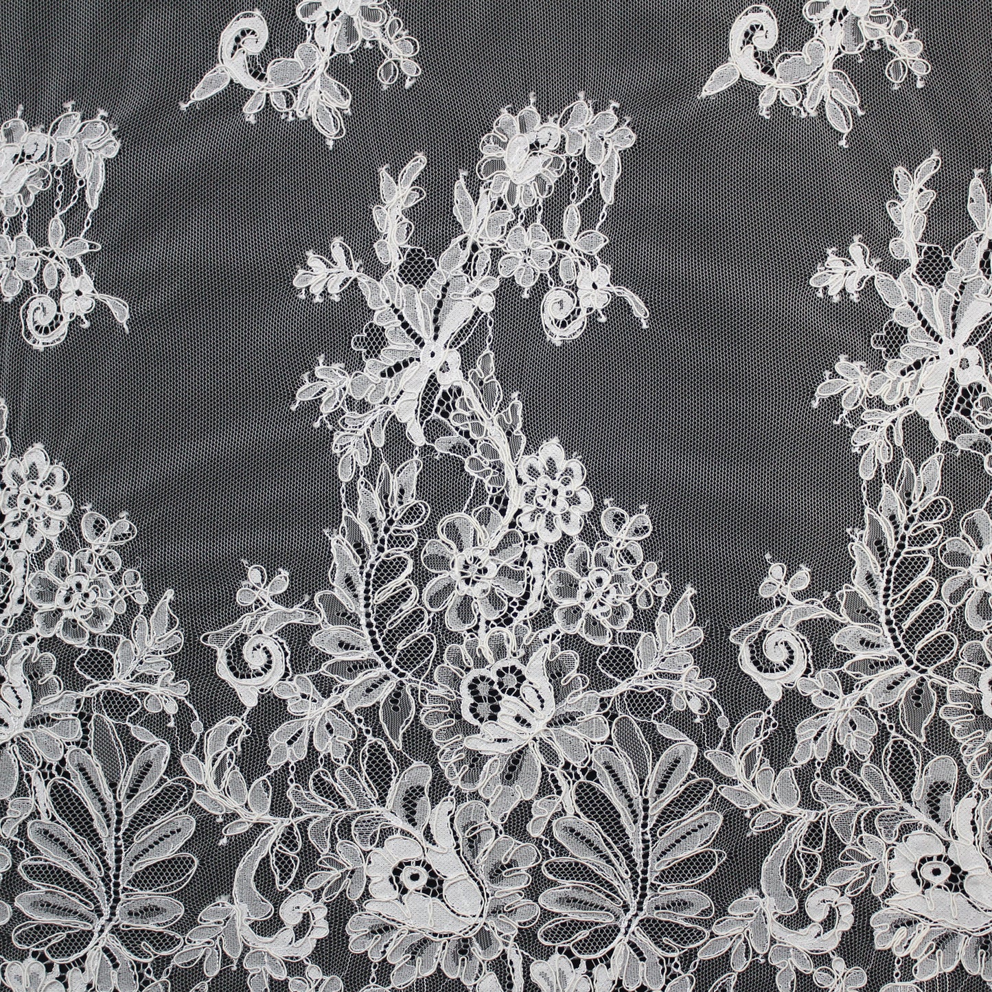 Re-embroidered Lace | Scattered Flowers | High Double Floral Branch Border | H 150 cm | FSW1705