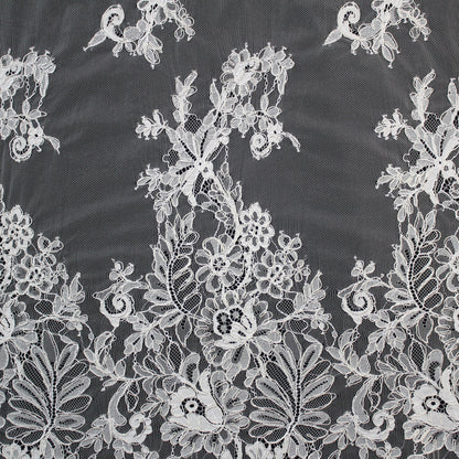 Re-embroidered Lace | Scattered Flowers | High Double Floral Branch Border | H 150 cm | FSW1705