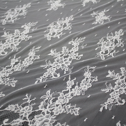 Re-embroidered Lace | Scattered Flowers | Medium Double Floral Branch Border | H 150 cm | FSW1934