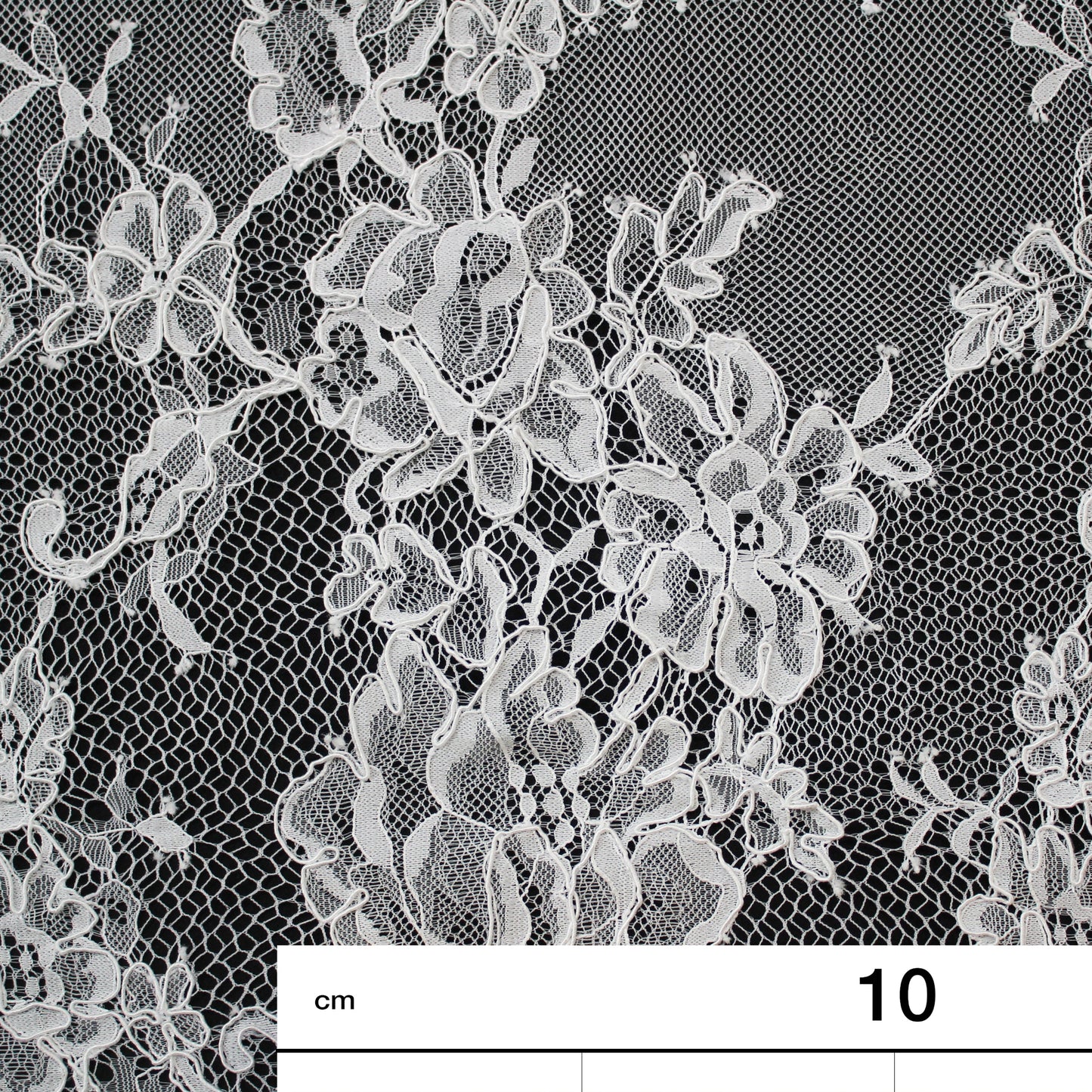 Re-embroidered Lace | Scattered Flowers | Medium Double Floral Branch Border | H 150 cm | FSW1934