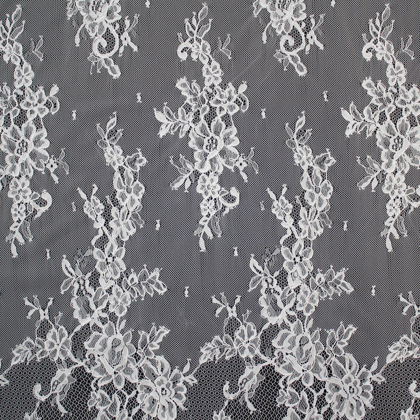 Re-embroidered Lace | Scattered Flowers | Medium Double Floral Branch Border | H 150 cm | FSW1934